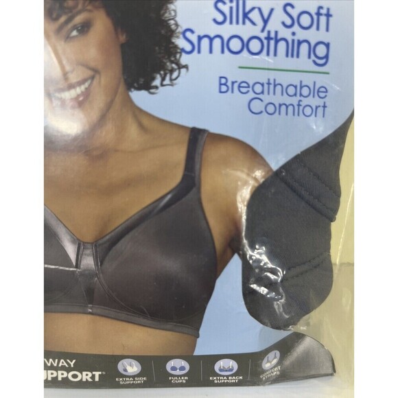 Playtex 18 Hour Silky Soft Smoothing Bra 4803 Gray Size 36DD NEW (open) - Picture 2 of 6